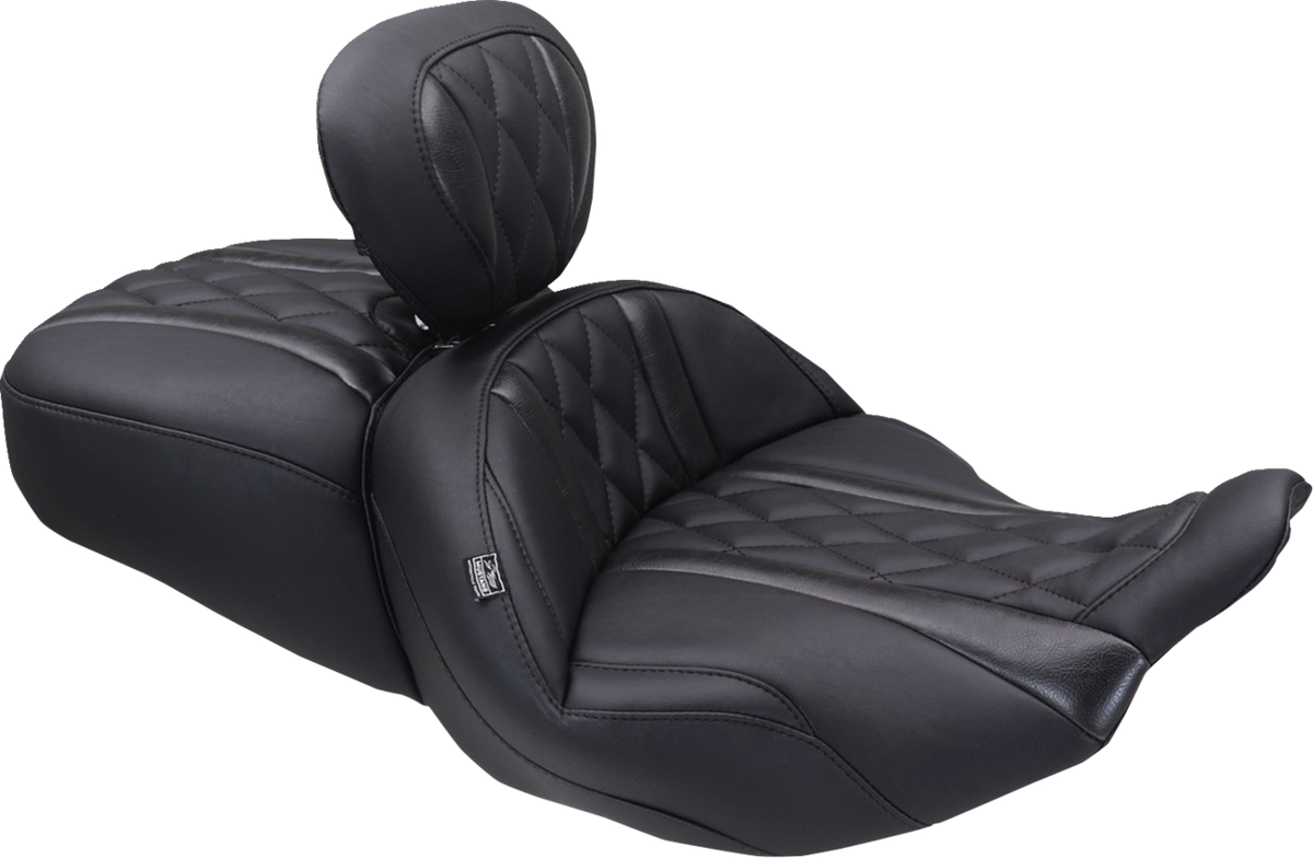 MUSTANG Deluxe Driver Backrest - Diamond - Black Stitching - FLT/FLH '23-'25 89460 — image 5