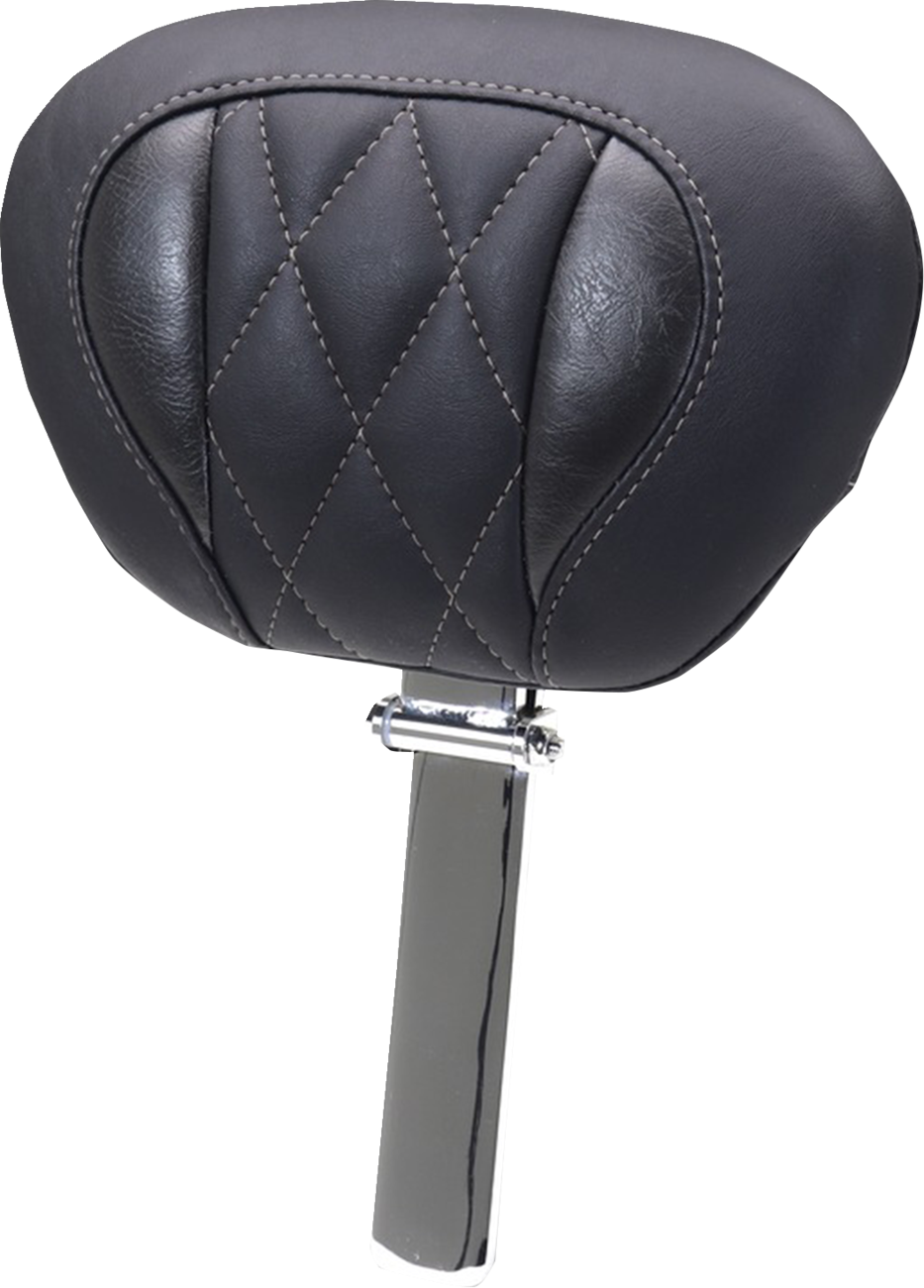 MUSTANG Deluxe Driver Backrest - Diamond - Gunmetal Stitching - FLT/FLH '23-'25 89460GM — image 1