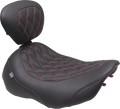 MUSTANG Wide Tripper™ Seat - Solo - Dark Cherry Stitching - FLT/FLH '23-'25 89503DC — image 1