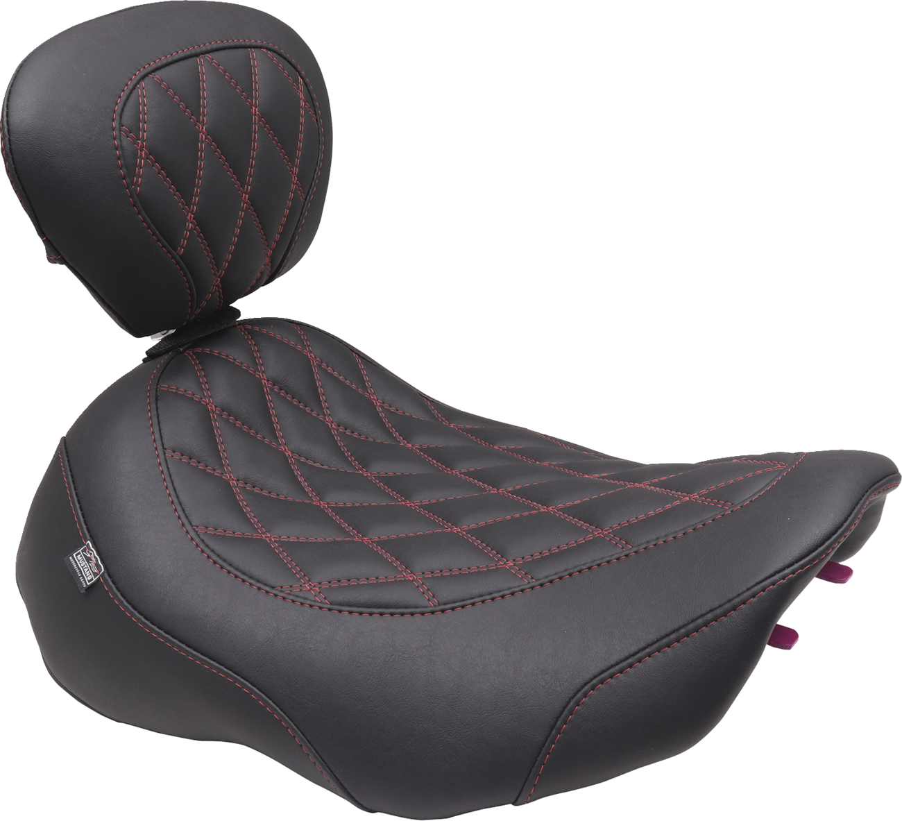 MUSTANG Wide Tripper™ Seat - Solo - Dark Cherry Stitching - FLT/FLH '23-'25 89503DC — image 1