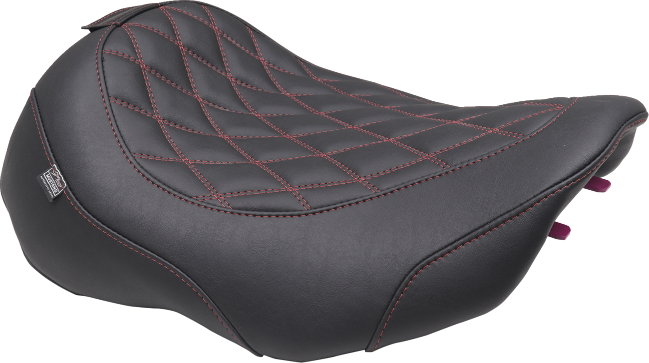 MUSTANG Wide Tripper™ Seat - Solo - Dark Cherry Stitching - FLT/FLH '23-'25 89503DC — image 2