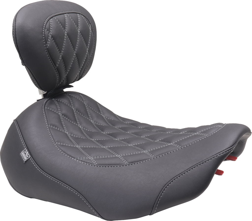 MUSTANG Wide Tripper™ Seat - Solo - Gun Metal Stitching - FLT/FLH '23-'25 89503GM — image 1