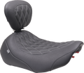 MUSTANG Wide Tripper™ Seat - Solo - Gun Metal Stitching - FLT/FLH '23-'25 89503GM — image 1