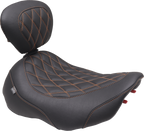 MUSTANG Wide Tripper™ Seat - Solo - Mandarin Orange Stitching - FLT/FLH '23-'25 89503MO — image 1
