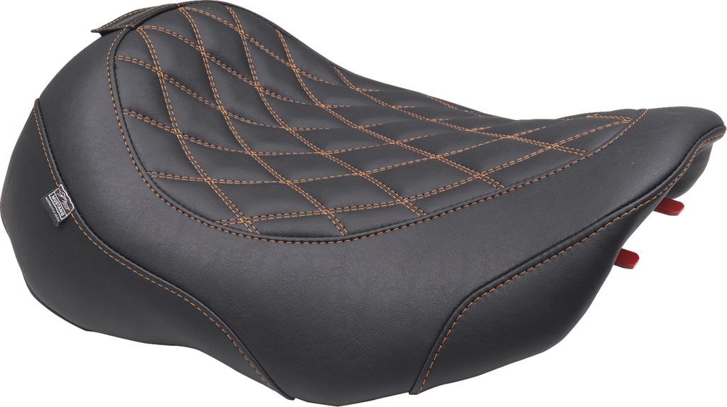 MUSTANG Wide Tripper™ Seat - Solo - Mandarin Orange Stitching - FLT/FLH '23-'25 89503MO — image 2