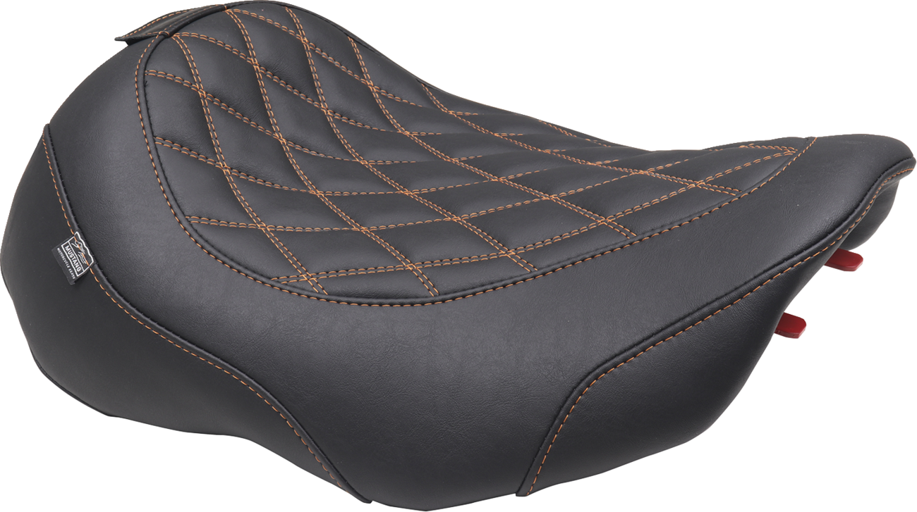 MUSTANG Wide Tripper™ Seat - Solo - Mandarin Orange Stitching - FLT/FLH '23-'25 89503MO — image 2