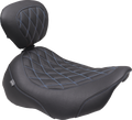MUSTANG Wide Tripper™ Seat - Solo - Sky Blue Stitching - FLT/FLH '23-'25 89503SB — image 1
