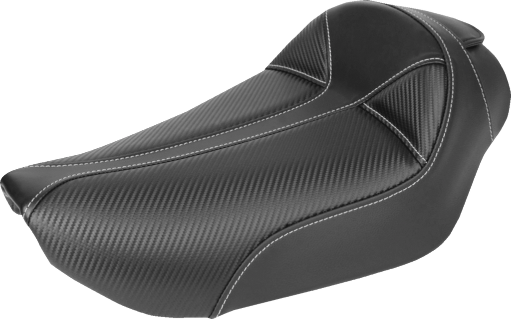 SADDLEMEN Dominator Solo Seat - w/o Backrest- Black w/ Gray Stitching - FXD/WG '96-'03 896-04-0042 — image 1