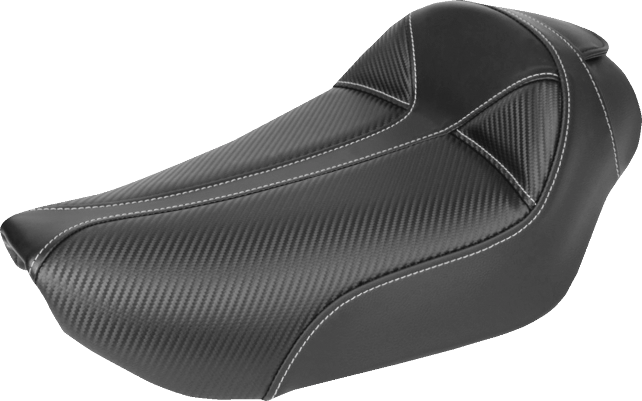 SADDLEMEN Dominator Solo Seat - w/o Backrest- Black w/ Gray Stitching - FXD/WG '96-'03 896-04-0042 — image 1