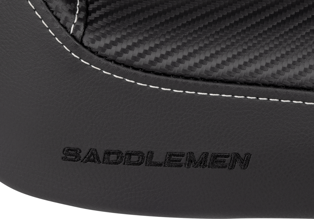 SADDLEMEN Dominator Solo Seat - w/o Backrest- Black w/ Gray Stitching - FXD/WG '96-'03 896-04-0042 — image 2