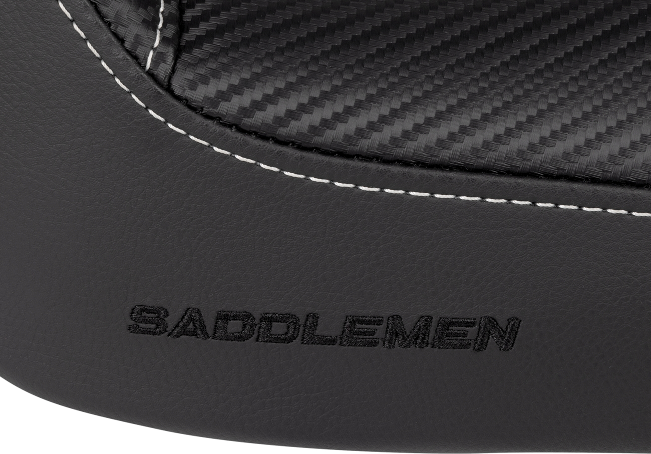 SADDLEMEN Dominator Solo Seat - w/o Backrest- Black w/ Gray Stitching - FXD/WG '96-'03 896-04-0042 — image 2