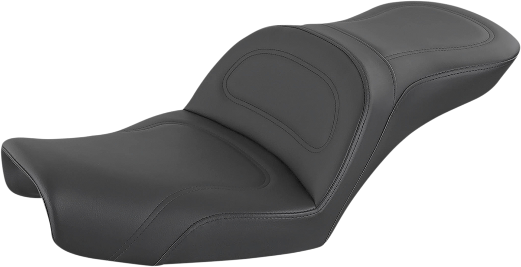 SADDLEMEN Explorer Seat - No Backrest - Stitched - Black - Dyna 896-04-0291 — image 1