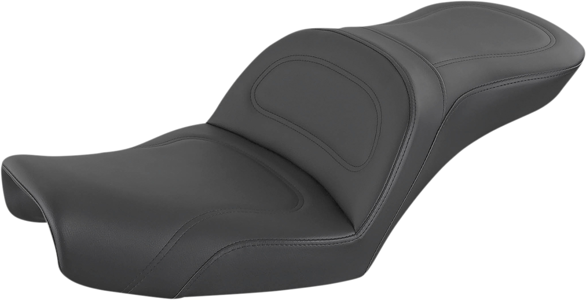 SADDLEMEN Explorer Seat - No Backrest - Stitched - Black - Dyna 896-04-0291 — image 1