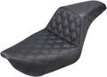 SADDLEMEN Step-Up Seat - Full Lattice Stitch - Black - Dyna 896-04-175 — image 1