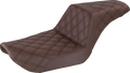 SADDLEMEN Step-Up Seat - Full Lattice Stitch - Brown - Dyna 896-04-175BR — image 1