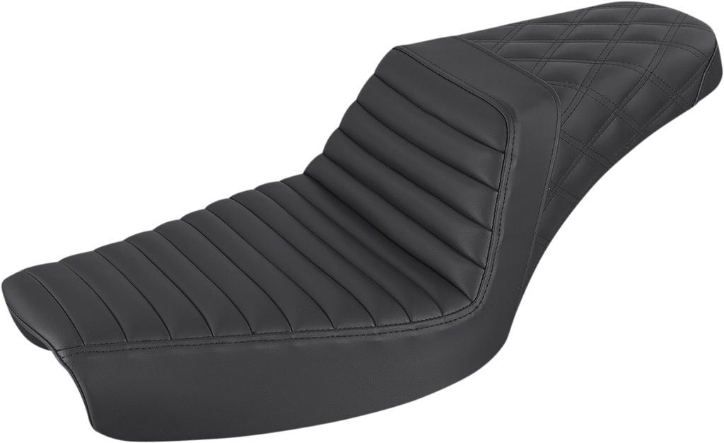 SADDLEMEN Step-Up Seat - Front Tuck-n-Roll/Rear Lattice Stitch - Black 896-04-176 — image 1