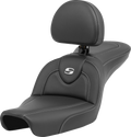 SADDLEMEN Roadsofa™ Seat - Carbon Fiber - with Backrest - FXD '96-'03 896-04-185BR — image 1