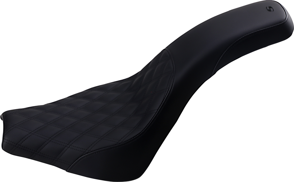 SADDLEMEN Profiler Seat - Front Lattice/Rear Smooth - Black - FXDWG '96-'03 896-05-149 — image 2
