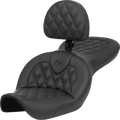 SADDLEMEN Roadsofa™ Seat - with Backrest - Lattice Stitch - FXDWG '96-'23 896-05-182BR — image 1