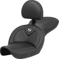 SADDLEMEN Roadsofa™ Seat - with Backrest - Carbon Fiber - FXDWG '96-'03 896-05-185BR — image 1