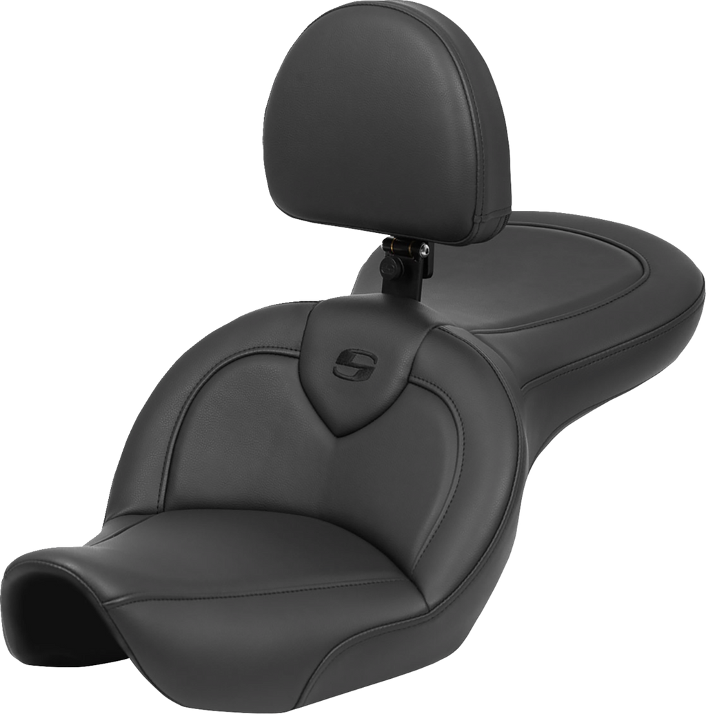 SADDLEMEN Roadsofa™ Seat - with Backrest - Black - FXDWG '96-'23 896-05-187BR — image 1