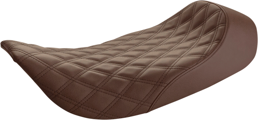 SADDLEMEN Renegade™ Solo Seat - Lattice Stitched - Brown - FLH '97-'07 897-06-002BLS — image 1