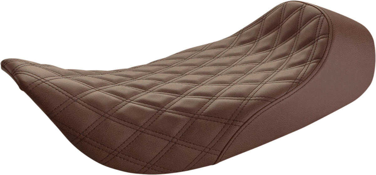 SADDLEMEN Renegade™ Solo Seat - Lattice Stitched - Brown - FLH '97-'07 897-06-002BLS — image 1