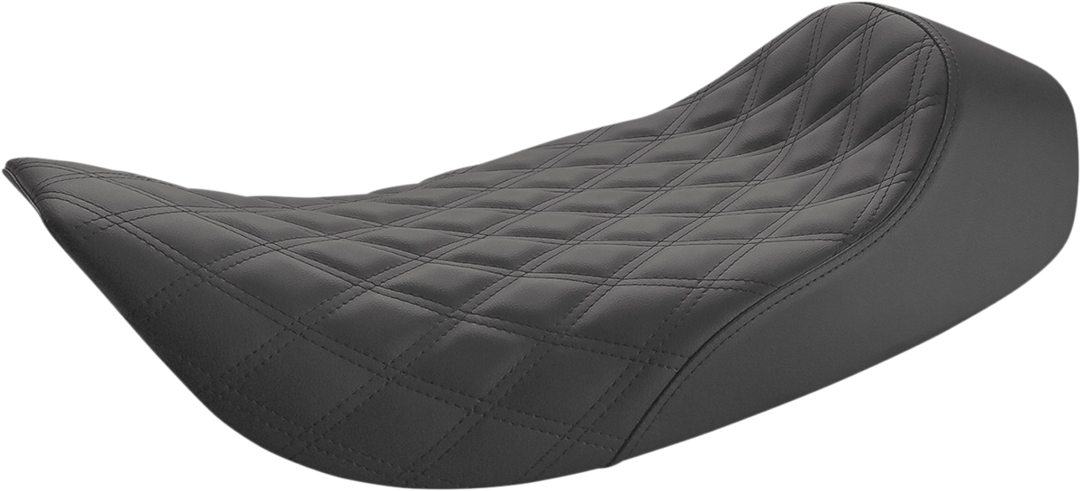 SADDLEMEN Renegade™ Solo Seat - Lattice Stitched - Black - FLH '97-'07 897-06-002LS — image 1