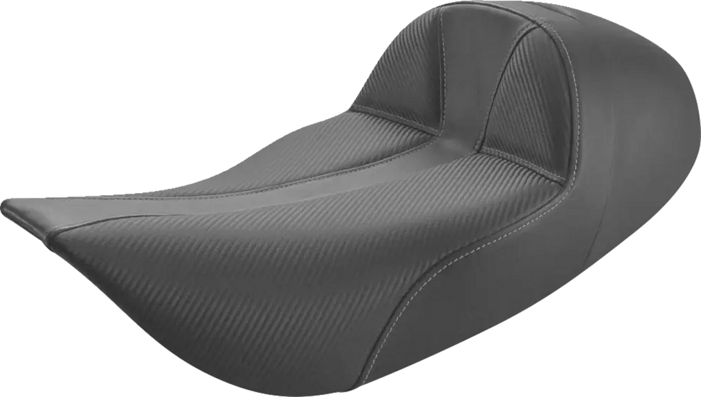 SADDLEMEN Dominator Solo Seat - Extended Reach - w/o Backrest - Black w/ Gray Stitching - FLHR/FLHX '97-'07 897-06-0042 — image 1