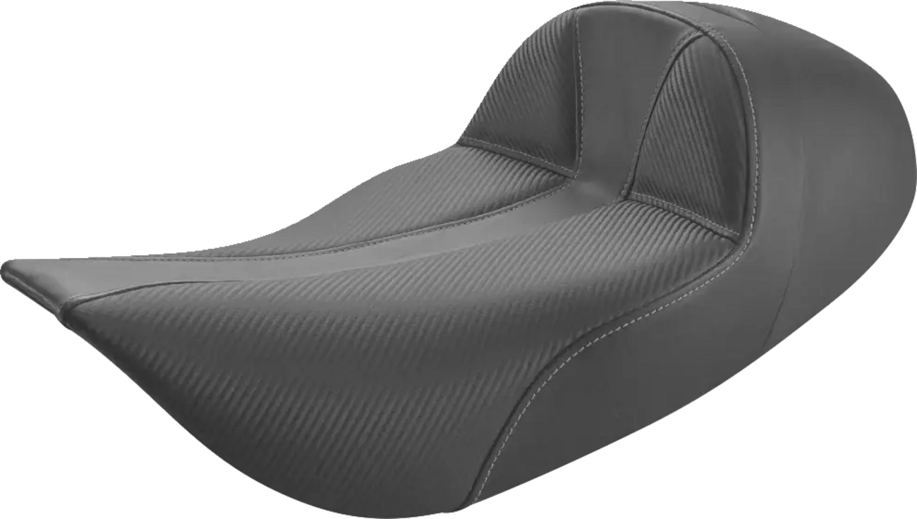 SADDLEMEN Dominator Solo Seat - Extended Reach - w/o Backrest - Black w/ Gray Stitching - FLHR/FLHX '97-'07 897-06-0042 — image 1
