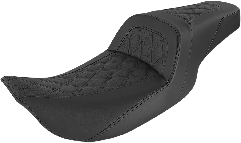 SADDLEMEN Slim Seat - Black - Lattice Stitch - '99-'07 FL 897-06-162 — image 1