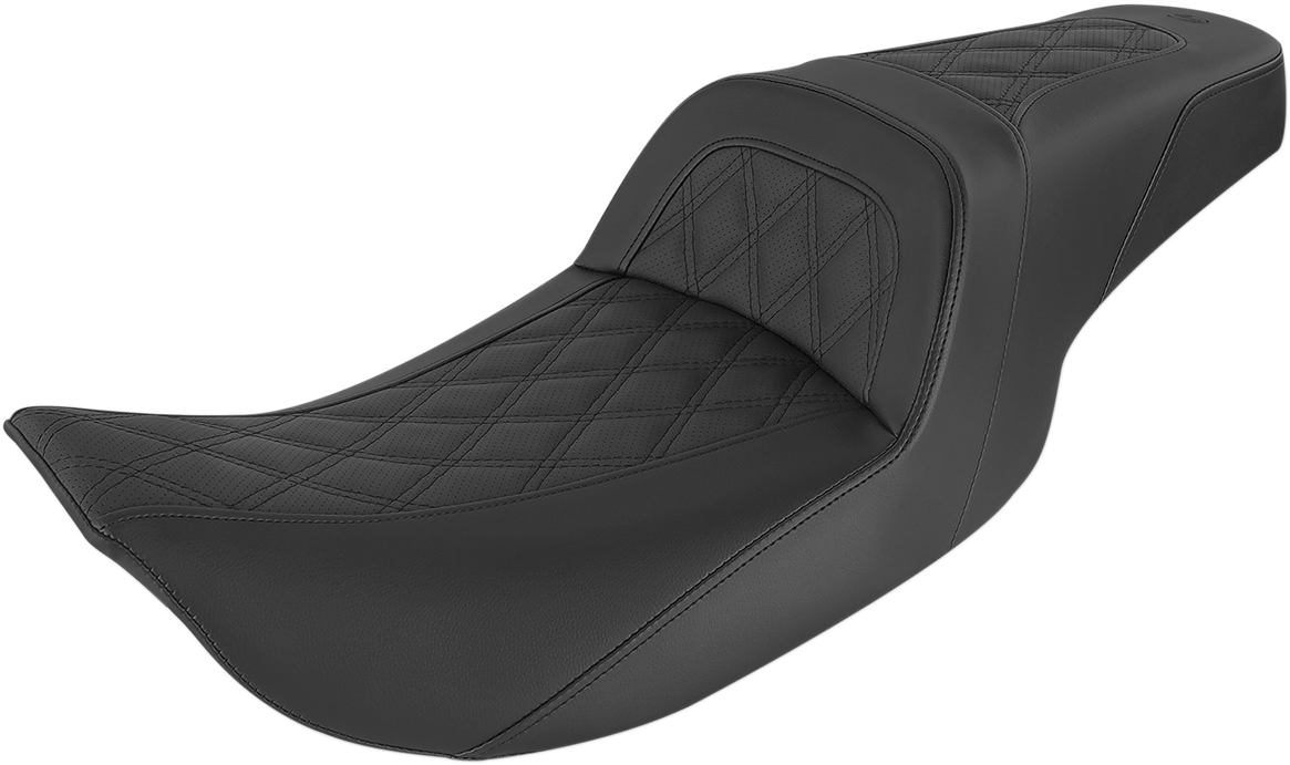 SADDLEMEN Slim Seat - Black - Lattice Stitch - '99-'07 FL 897-06-162 — image 1
