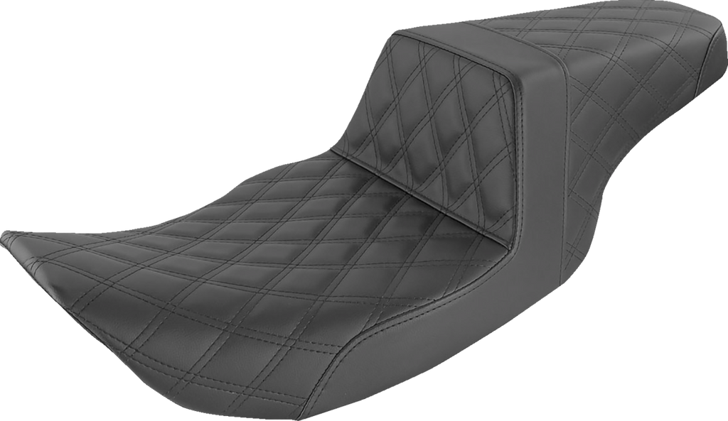 SADDLEMEN Step-Up Seat - Full Lattice Stitch - Black - FLHR/FLHX 897-06-175 — image 1