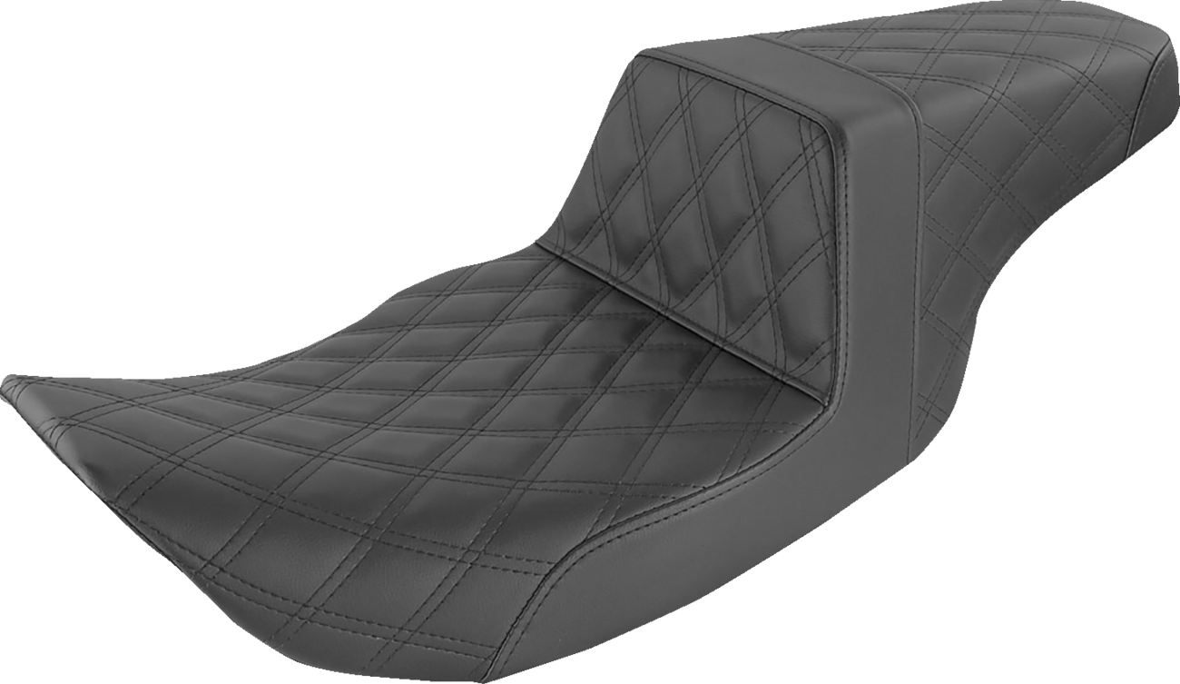 SADDLEMEN Step-Up Seat - Full Lattice Stitch - Black - FLHR/FLHX 897-06-175 — image 1