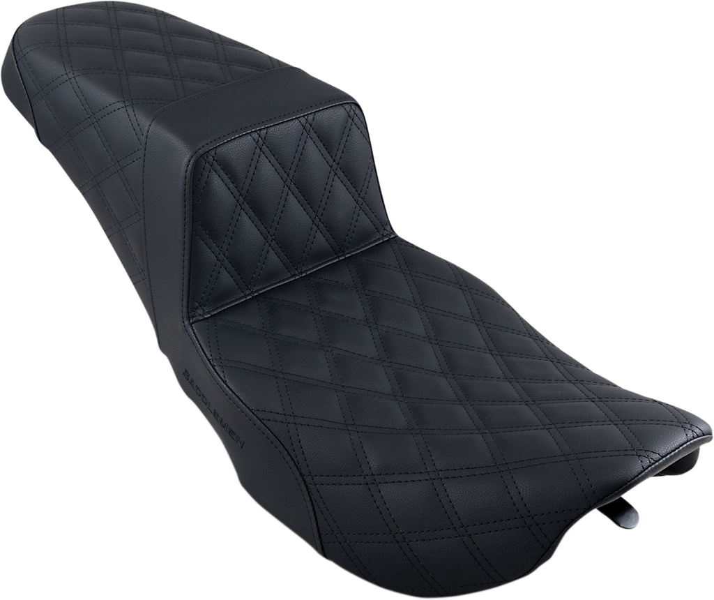 SADDLEMEN Step-Up Seat - Full Lattice Stitch - Black - FLHR/FLHX 897-06-175 — image 2