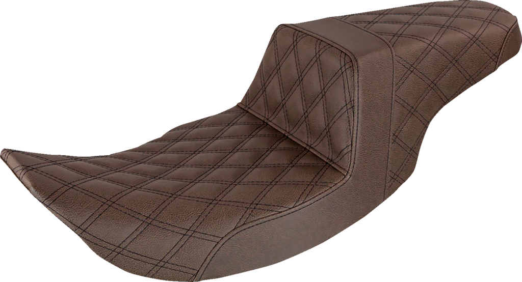 SADDLEMEN Step-Up Seat - Full Lattice Stitch - Brown 897-06-175BR — image 1