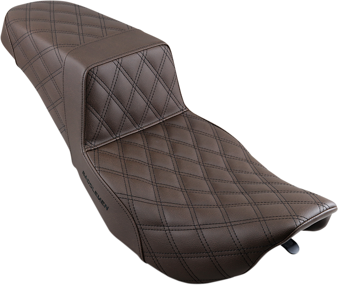 SADDLEMEN Step-Up Seat - Full Lattice Stitch - Brown 897-06-175BR — image 2
