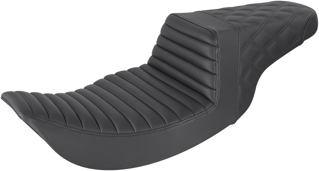 SADDLEMEN Step-Up Seat - Front Tuck-n-Roll/Rear Lattice Stitch - Black 897-06-176 — image 1
