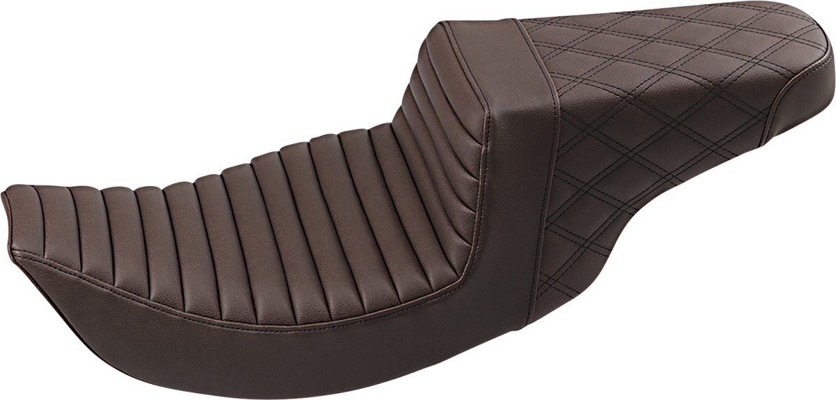SADDLEMEN Step-Up Seat - Front Tuck-n-Roll/Rear Lattice Stitch - Brown 897-06-176BR — image 2