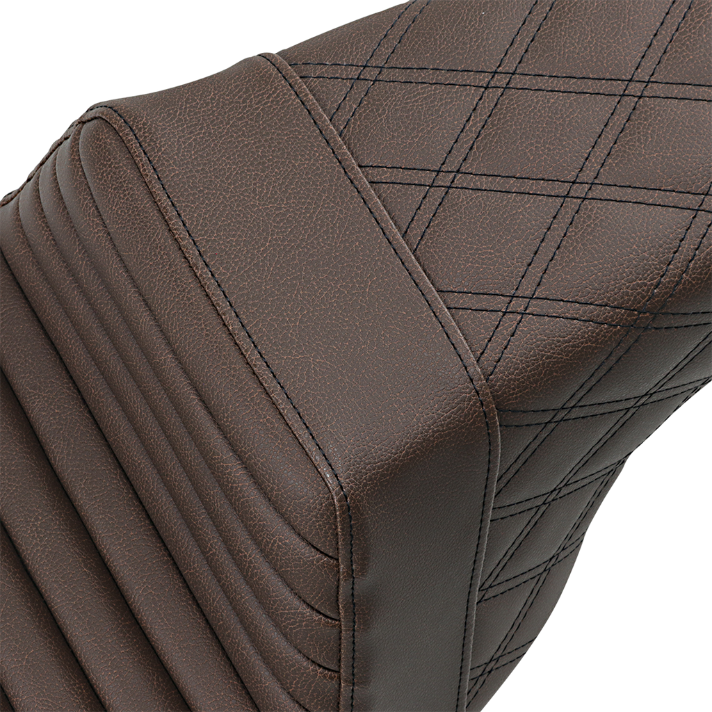 SADDLEMEN Step-Up Seat - Front Tuck-n-Roll/Rear Lattice Stitch - Brown 897-06-176BR — image 3