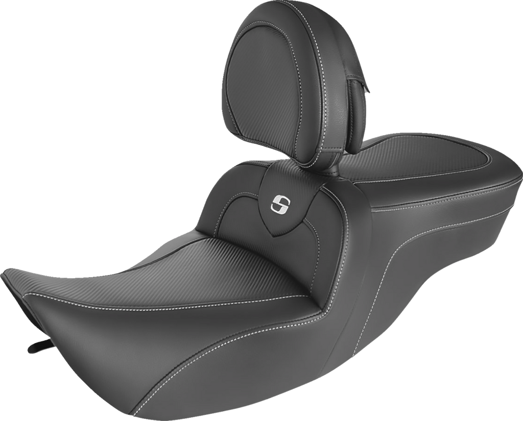 SADDLEMEN Roadsofa™ Seat - Carbon Fiber - with Backrest 897-06-185BR — image 1
