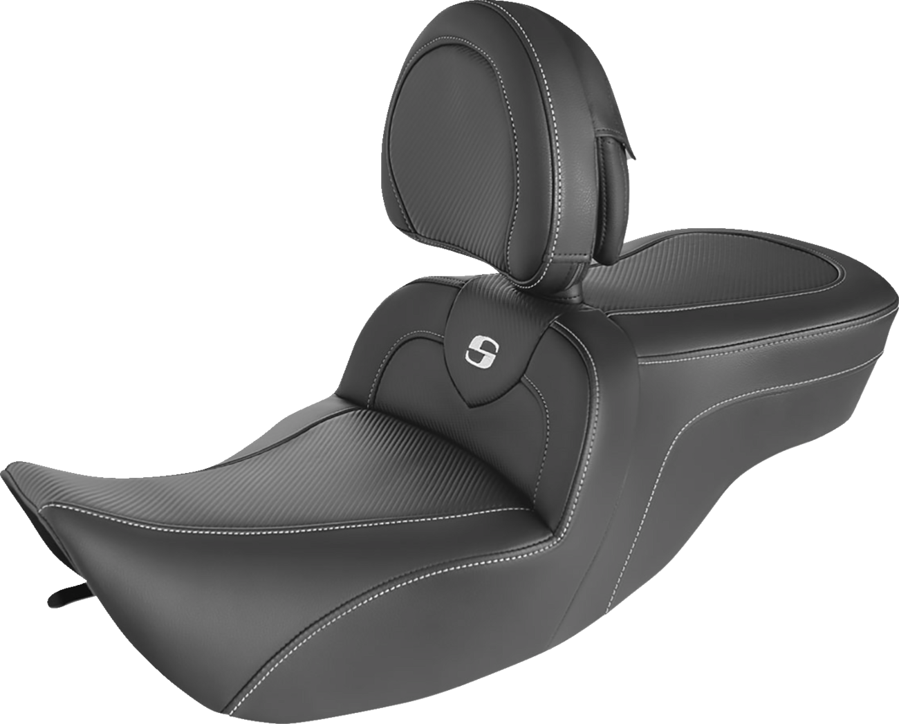 SADDLEMEN Roadsofa™ Seat - Carbon Fiber - with Backrest 897-06-185BR — image 1