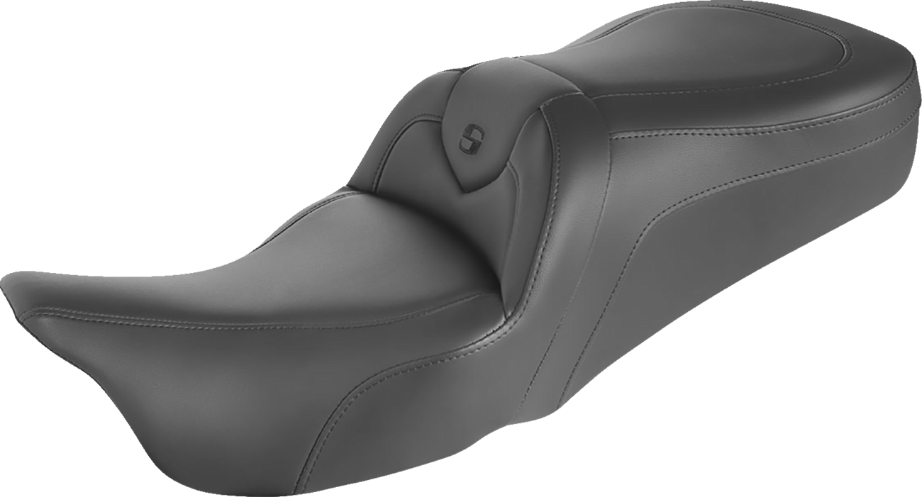 SADDLEMEN RoadSofa™ Seat - with Backrest - Black w/ Black Stitching - FLH '97-'07 897-06-187BR — image 2