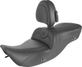 SADDLEMEN Heated RoadSofa™ Seat - With Backrest - Black W/Black Stitching 897-06-187BRHCT — image 1