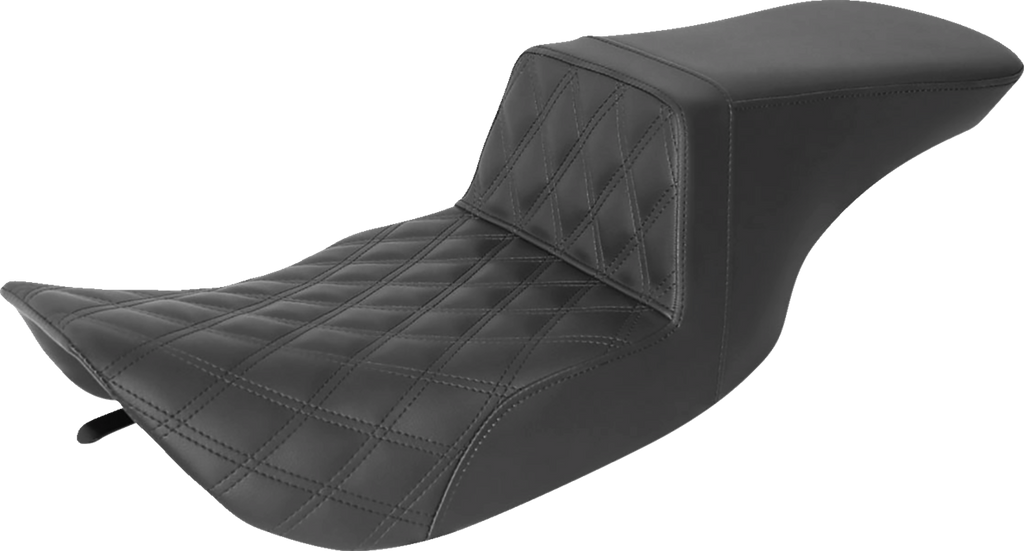 SADDLEMEN Tour Step-Up Seat - Front Lattice Stitch - Black - FL '97-'07 897-06-192 — image 1