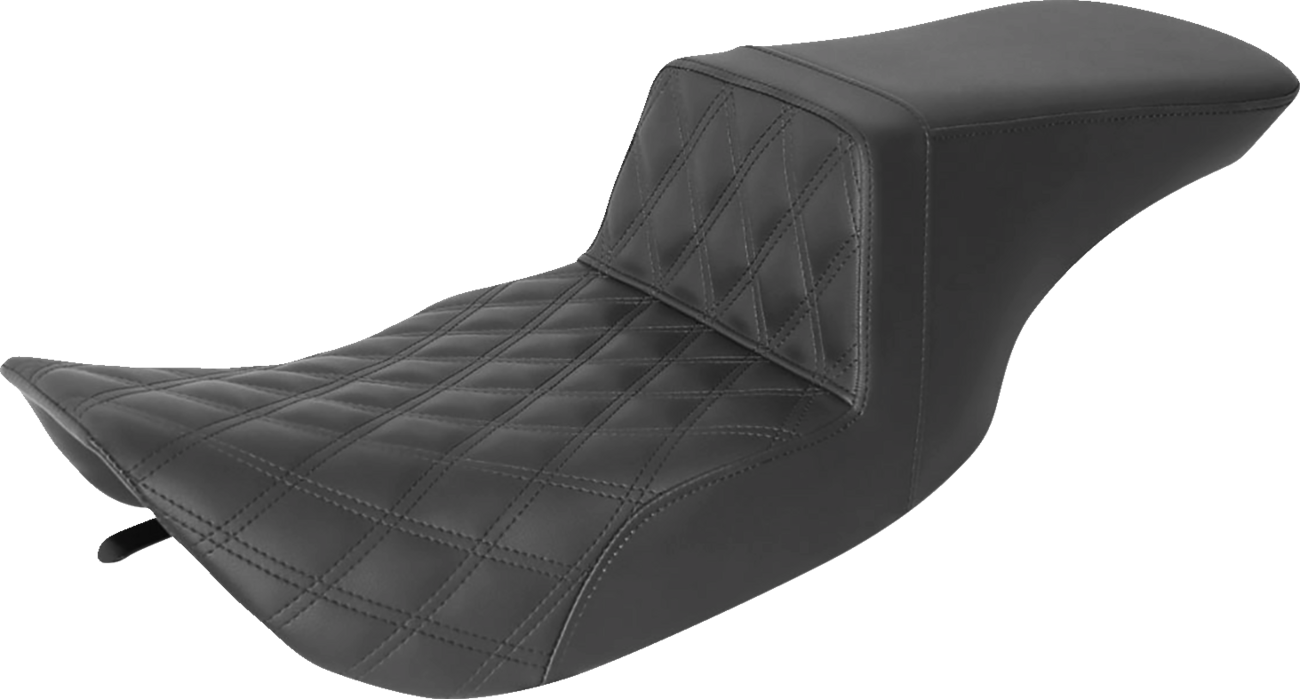 SADDLEMEN Tour Step-Up Seat - Front Lattice Stitch - Black - FL '97-'07 897-06-192 — image 1