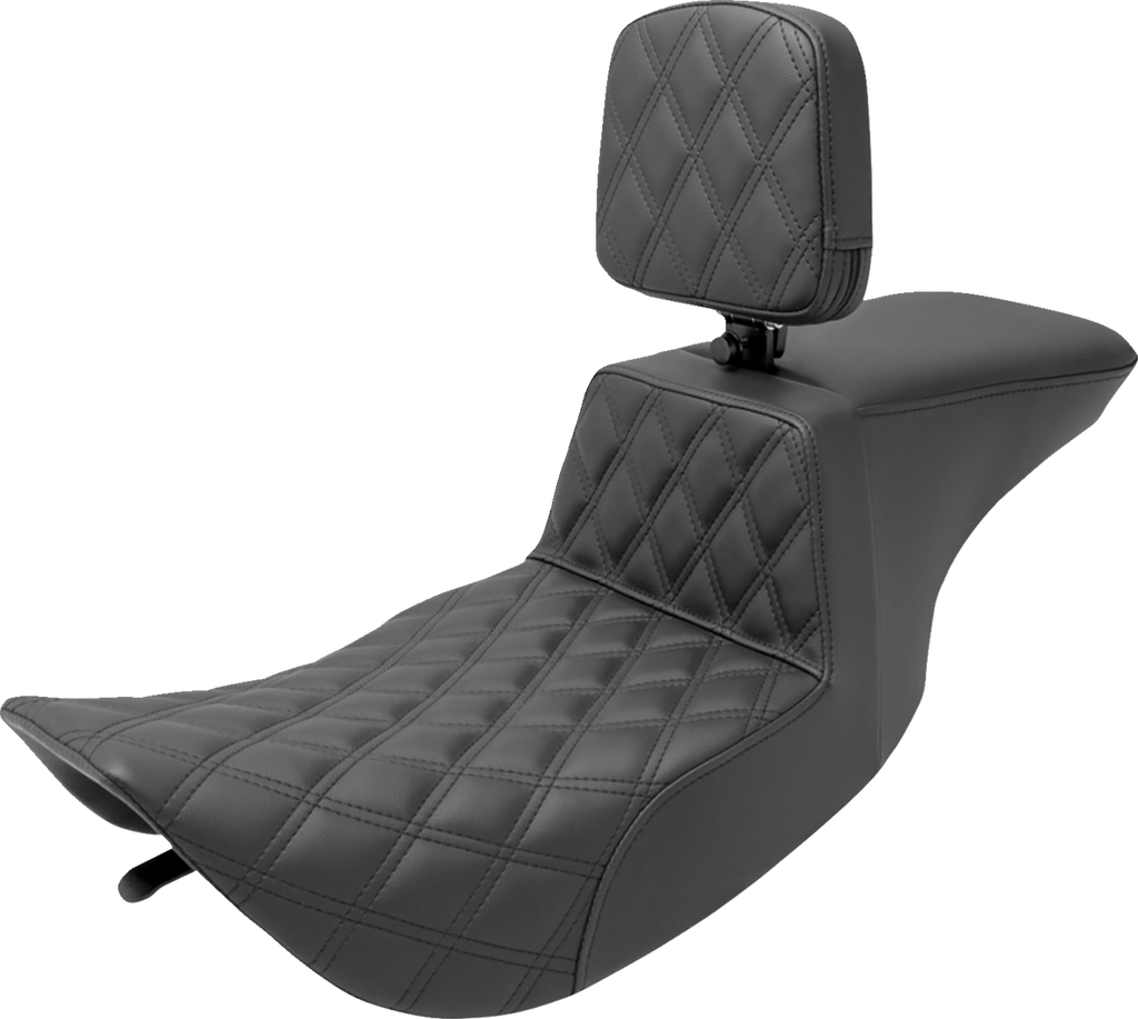 SADDLEMEN Tour Step-Up Seat - Rider Backrest - Front Lattice Stitch - FLHR/FLHX '97-'07 897-06-192BR — image 1