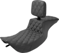 SADDLEMEN Tour Step-Up Seat - Rider Backrest - Full Lattice Stitch - FLHR/FLHX '97-'07 897-06-195BR — image 1