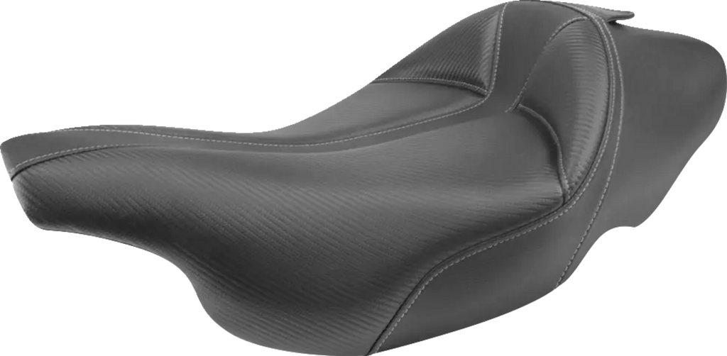 SADDLEMEN Dominator Solo Seat - w/o Backrest - Black w/ Gray Stitching - FLHT/FLTR '97-'07 897-07-0042 — image 1