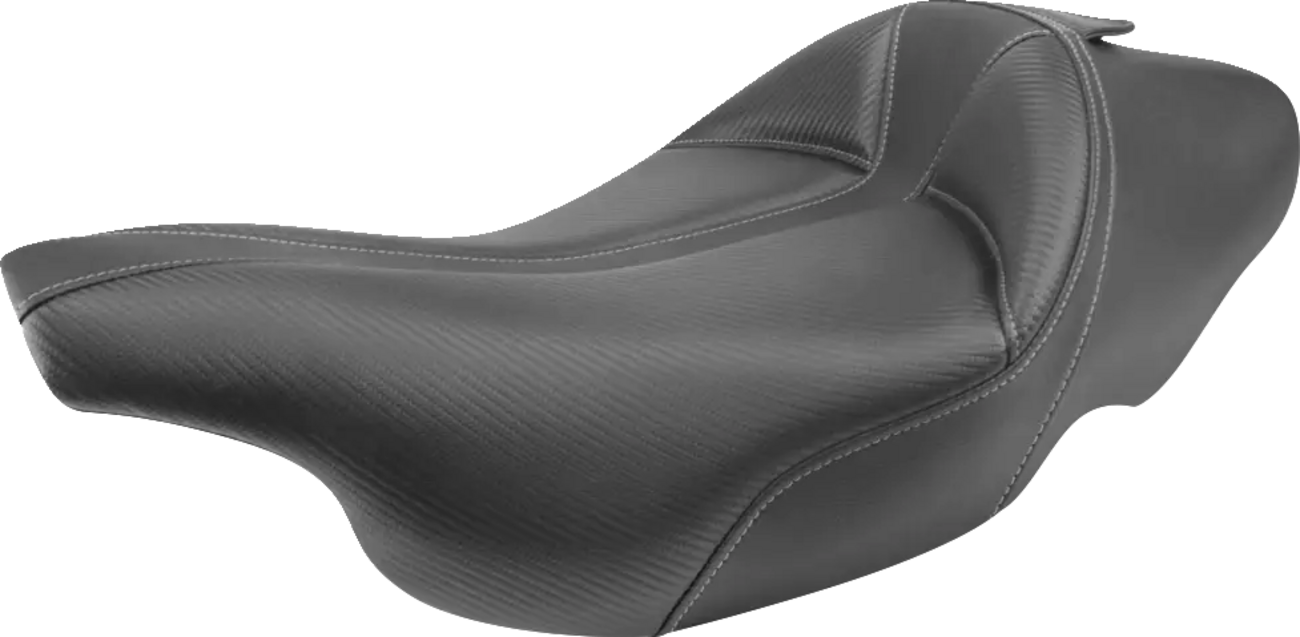 SADDLEMEN Dominator Solo Seat - w/o Backrest - Black w/ Gray Stitching - FLHT/FLTR '97-'07 897-07-0042 — image 1